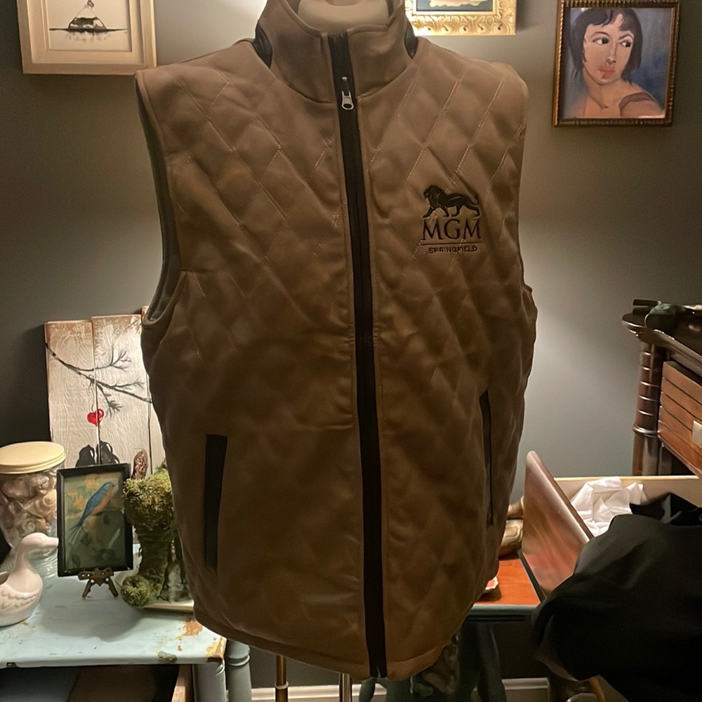 Reversible Faux suede quilted vest MGM Springfield
